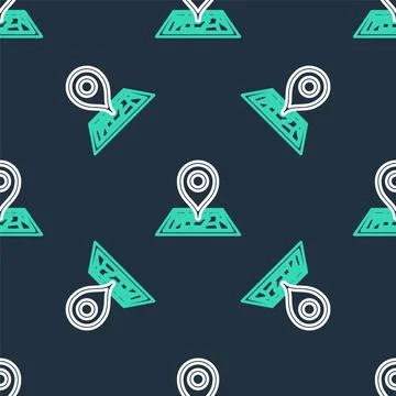 Line Placeholder on map paper in perspective icon isolated seamless pattern on Stock Illustration
