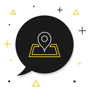 Line Placeholder on map paper in perspective icon isolated on white backgro.. Stock Illustration