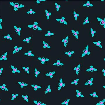 Line Plane icon isolated seamless pattern on black background. Flying airplane Stock Illustration