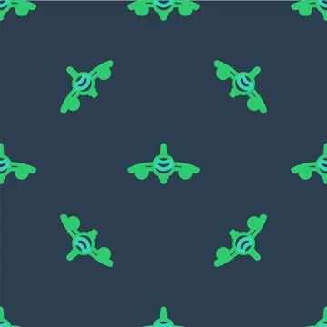 Line Plane icon isolated seamless pattern on blue background. Flying airpla.. Stock Illustration