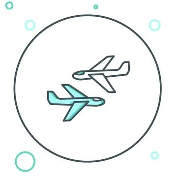 Line Plane icon isolated on white background. Flying airplane icon. Airline.. Stock Illustration