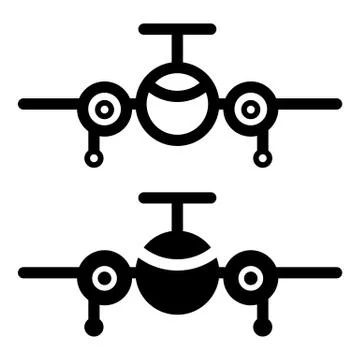 Line plane icon on white background. Outline and solid vector icon Stockillustratie