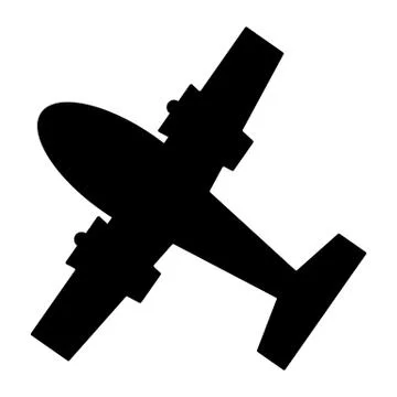 Line plane icon on white background. solid vector icon Stockillustratie