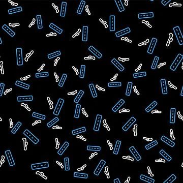 Line Plane takeoff icon isolated seamless pattern on black background. Airplane Stock Illustration