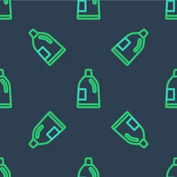 Line Plastic bottle for laundry detergent, bleach, dishwashing liquid or another Stock Illustration