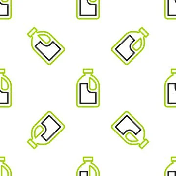Line Plastic bottle for laundry detergent, bleach, dishwashing liquid or another Stock Illustration