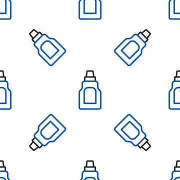 Line Plastic bottle for laundry detergent, bleach, dishwashing liquid or another Stock Illustration