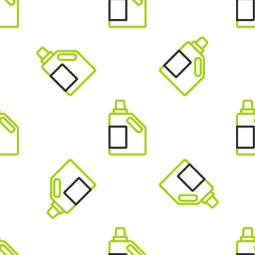 Line Plastic bottle for laundry detergent, bleach, dishwashing liquid or anot Stock Illustration