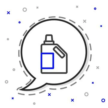 Line Plastic bottle for laundry detergent, bleach, dishwashing liquid or anot Stock Illustration