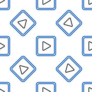 Line Play in square icon isolated seamless pattern on white background. Colorful Illustrazione stock