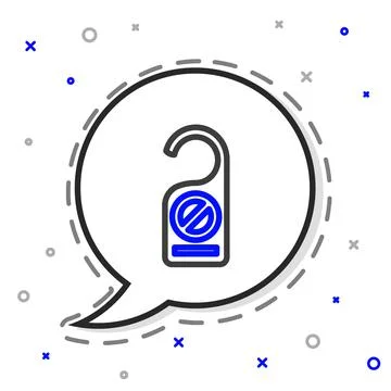 Line Please do not disturb icon isolated on white background. Hotel Door Hanger Stockillustratie