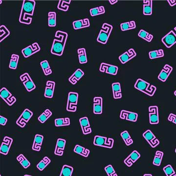 Line Please do not disturb icon isolated seamless pattern on black background Stock Illustration