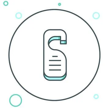 Line Please do not disturb icon isolated on white background. Hotel Door Ha.. イラスト素材