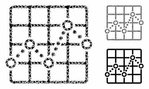Line plot Composition Icon of Abrupt Items Ilustración de archivo