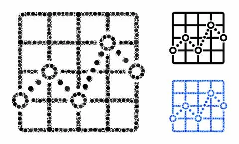 Line plot Composition Icon of Circles Stock Illustration