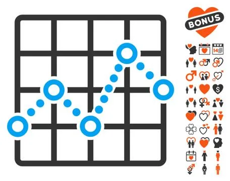 Line Plot Icon With Bonus Ilustración de archivo