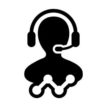 Line plot icon vector male data support customer service person profile avatar Stock Illustration