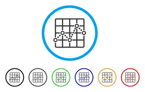 Line Plot Rounded Icon Stock Illustration