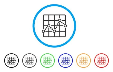 Line Plot Rounded Icon Stock Illustration