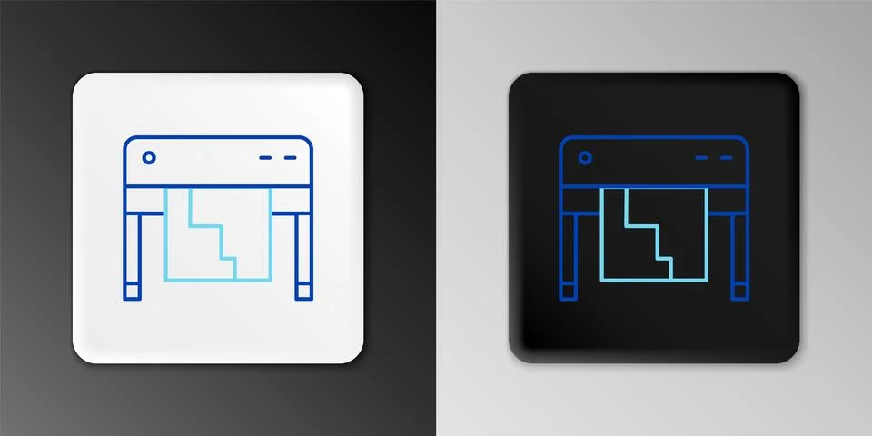 Line Plotter icon isolated on grey background. Large format multifunction 스톡 일러스트