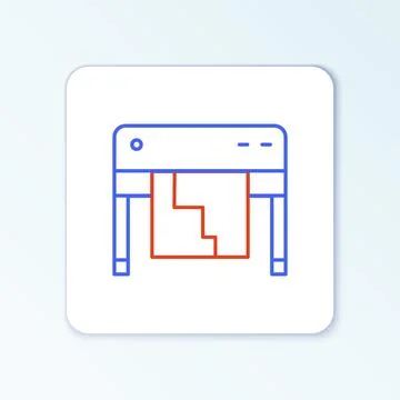 Line Plotter icon isolated on white background. Large format multifunction Illustrazione stock