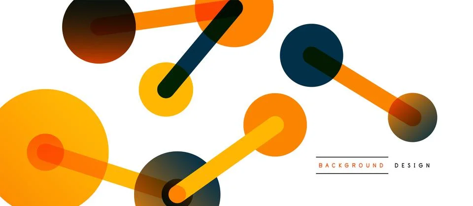 Line points connections geometric abstract background. Circles connected by イラスト素材