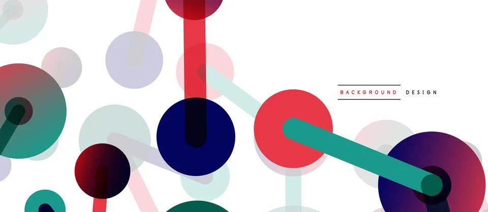 Line points connections geometric abstract background. Circles connected by 스톡 일러스트