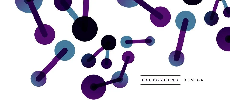 Line points connections geometric abstract background. Circles connected by Stock Illustration