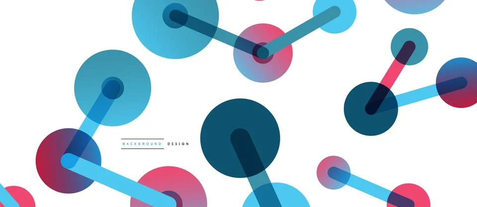 Line points connections geometric abstract background. Circles connected by Stock Illustration