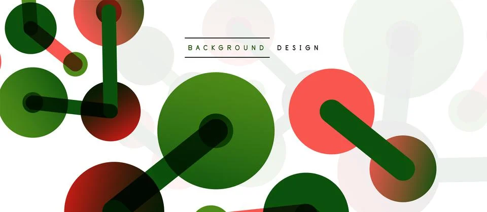 Line points connections geometric abstract background. Circles connected by Stock Illustration