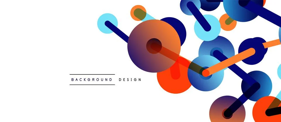 Line points connections geometric abstract background. Circles connected by Stock Illustration