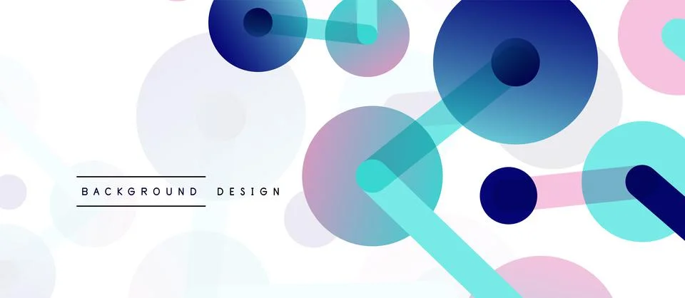 Line points connections geometric abstract background. Circles connected by 스톡 일러스트