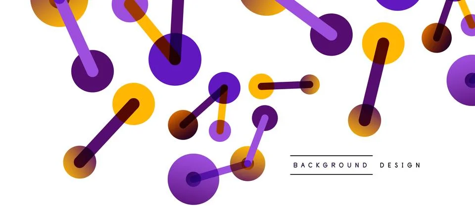 Line points connections geometric abstract background. Circles connected by Stock Illustration
