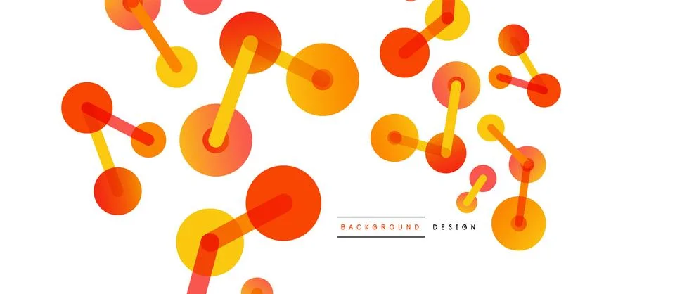Line points connections geometric abstract background. Circles connected by Stock Illustration
