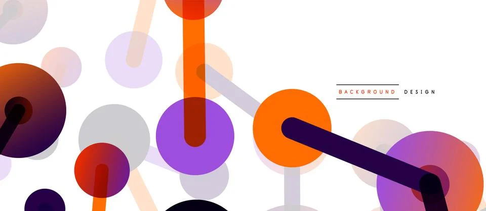 Line points connections geometric abstract background. Circles connected by Stock Illustration