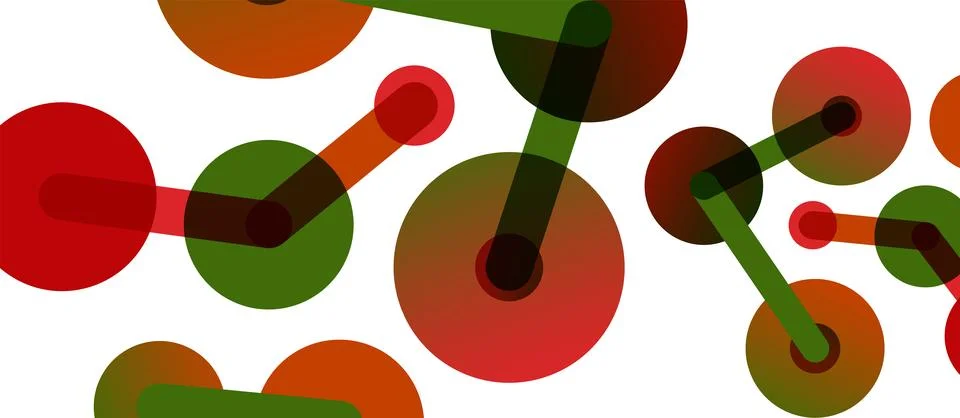 Line points connections geometric abstract background. Circles connected by Stock Illustration