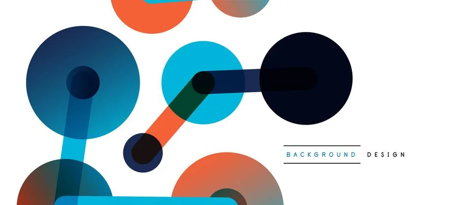Line points connections geometric abstract background. Circles connected by Stock Illustration