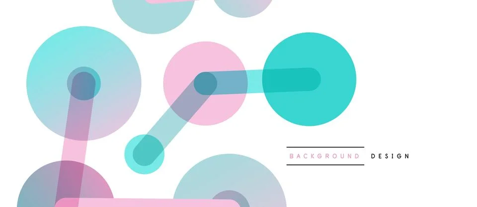Line points connections geometric abstract background. Circles connected by Stock Illustration