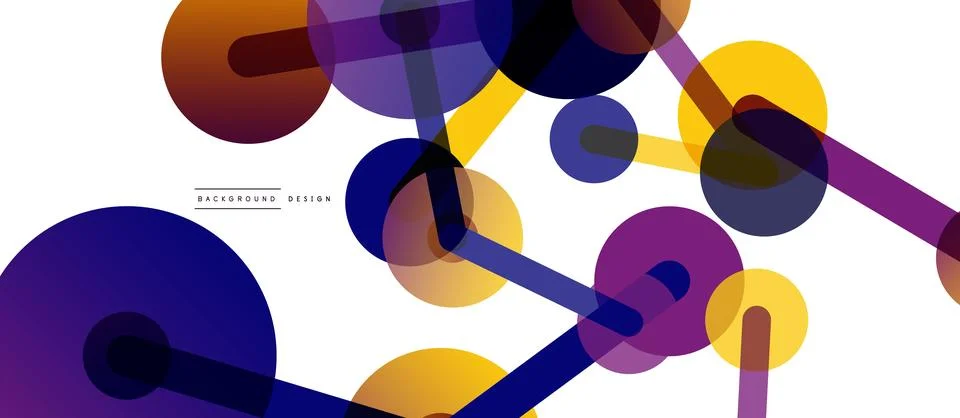 Line points connections geometric abstract background. Circles connected by Stock Illustration