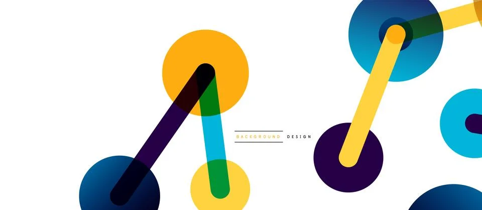 Line points connections geometric abstract background. Circles connected by Stock Illustration
