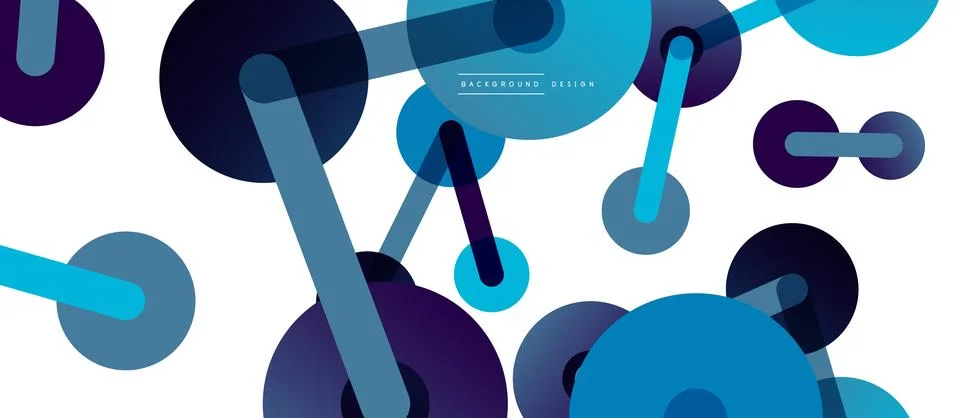 Line points connections geometric abstract background. Circles connected by Stock Illustration