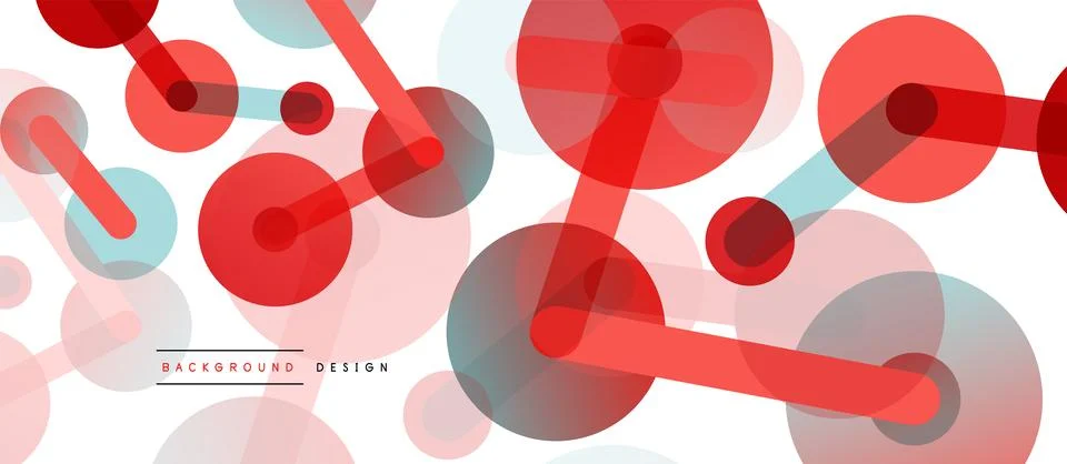 Line points connections geometric abstract background. Circles connected by Stock Illustration