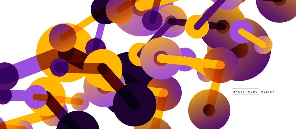 Line points connections geometric abstract background. Circles connected by Stock Illustration