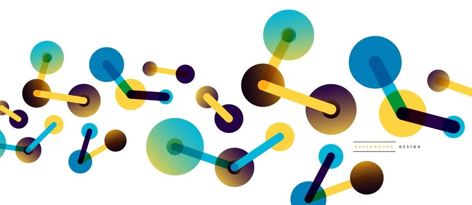 Line points connections geometric abstract background. Circles connected by Stock Illustration