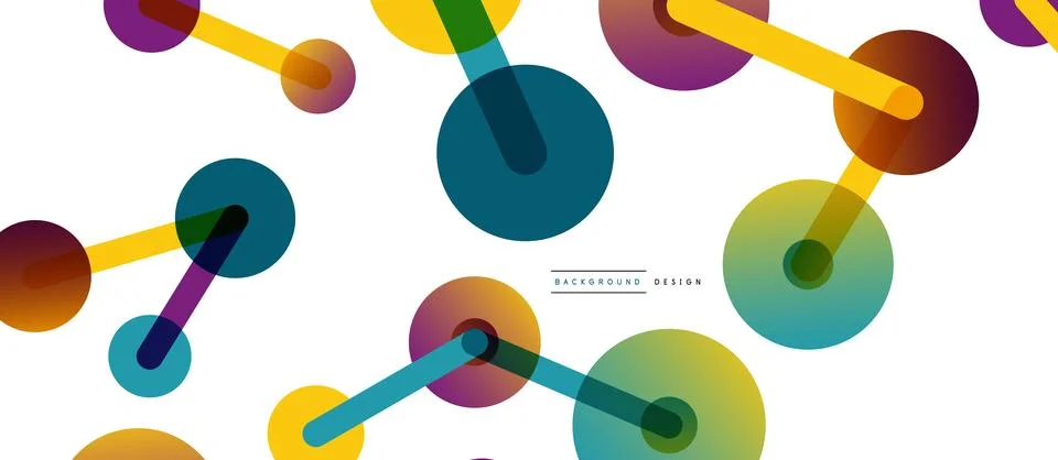 Line points connections geometric abstract background. Circles connected by Stock Illustration