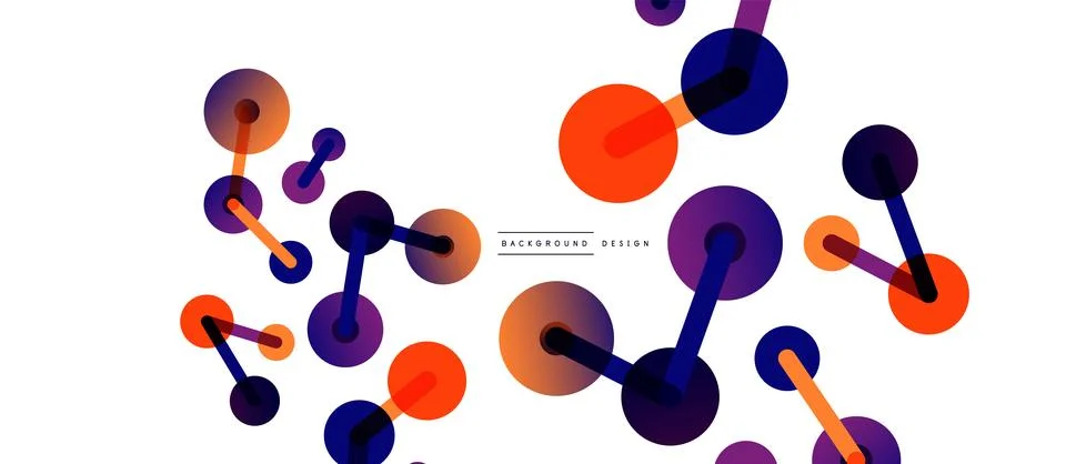Line points connections geometric abstract background. Circles connected by Stock Illustration