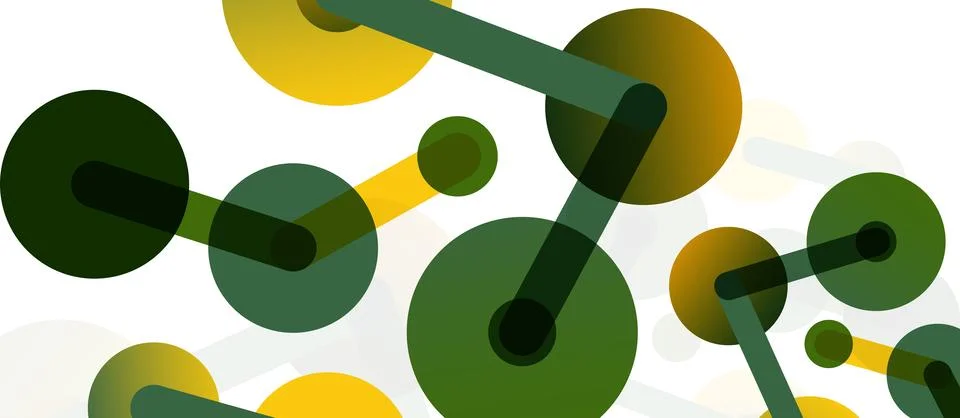Line points connections geometric abstract background. Circles connected by Stock Illustration