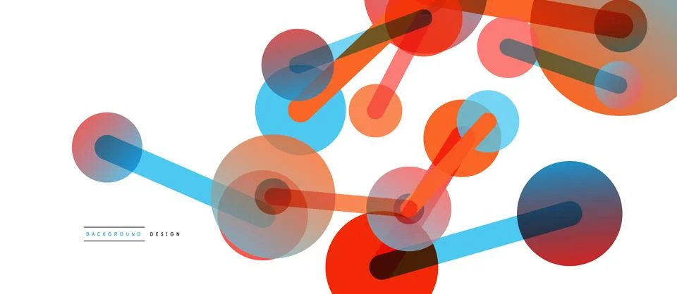 Line points connections geometric abstract background. Circles connected by Stock Illustration