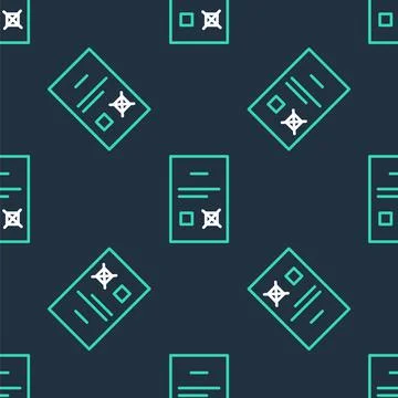 Line Poll document icon isolated seamless pattern on black background. Vector Stock Illustration