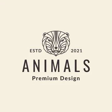 Line polygon face bear logo design vector graphic symbol icon sign illustra.. Stock Illustration